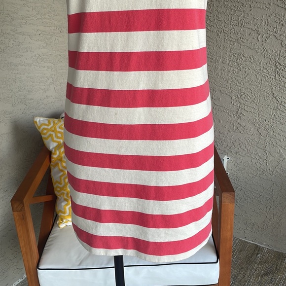 J. CREW Rugby Stripe Shirt Dress Size Small Cream Pink Stripes 100% Cotton - Picture 4 of 11